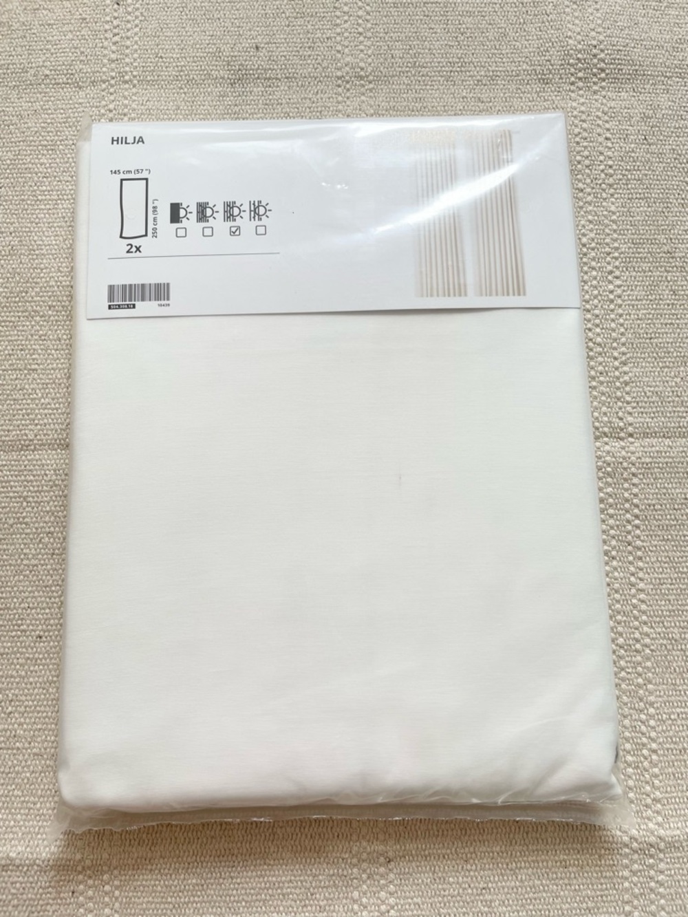Ikea HILJA Curtains 2 Panels  LONG 57" x 118" White - NEW